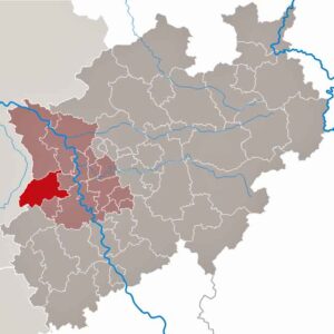 In Kreis Viersen und anderen Teilen von Nordrhein-Westfalen wird die asiatische Hornisse Vespa velutina nigrithorax früher oder später auftauchen. (Karte: TUBS/Wikimedia)