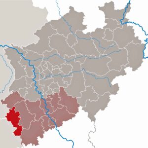 In der Städteregion Aachen ist die asiatische Hornisse Vespa velutina nigrithorax bereits präsent. (Karte: Wikimedia)