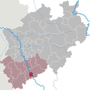 In der Bundesstadt Bonn ist die asiatische Hornisse Vespa velutina nigrithorax bereits präsent. (Karte: Wikimedia)