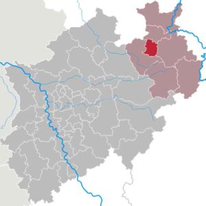 In Bielefeld und Umgebung wird die asiatische Hornisse Vespa velutina nigrithorax früher oder später auftauchen. (Karte: Wikimedia)