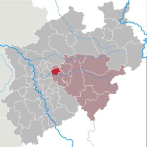 In Bochum und an deren Teilen von Nordrhein-Westfalen wird die asiatische Hornisse Vespa velutina nigrithorax früher oder später auftauchen. (Karte: TUBS/Wikimedia)