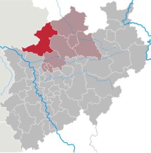 In Bottrop und anderen Teilen von Nordrhein-Westfalen wird die asiatische Hornisse Vespa velutina nigrithorax früher oder später auftauchen. (Karte: TUBS/Wikimedia)