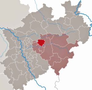 In Dortmund und anderen Teilen von Nordrhein-Westfalen wird die asiatische Hornisse Vespa velutina nigrithorax früher oder später auftauchen. (Karte: TUBS/Wikimedia)