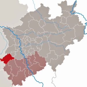 Im Kreis Heinsberg ist die Asiatische Hornisse bereits gesichtet worden. In anderen Teilen von Nordrhein-Westfalen wird sie früher oder später auftauchen. (Karte: TUBS/Wikimedia)