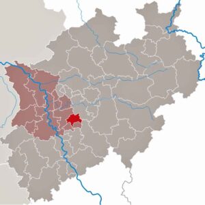 In Wuppertal und anderen Teilen von Nordrhein-Westfalen wird die asiatische Hornisse Vespa velutina nigrithorax früher oder später auftauchen. (Karte: TUBS/Wikimedia)